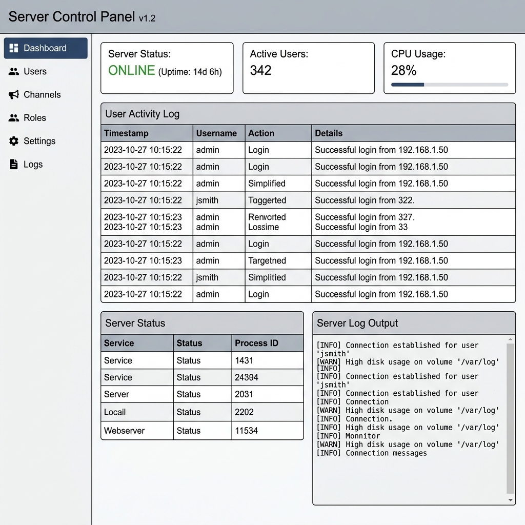 Web Admin Dashboard Reference